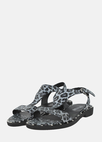 Комбинированные босоножки e110 черный-леопард Emilio