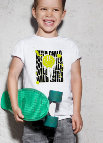 Біла демісезонна футболка дитяча біла "wild child" YAPPI
