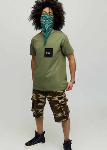 Хакі (оливкова) футболка чоловіча хакі зелений "f16" YAPPI