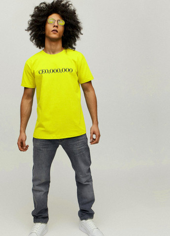Желтая футболка мужская желтая "ceo,ooo,ooo" YAPPI