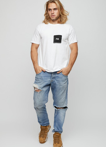 Біла футболка чоловіча біла "f16" YAPPI
