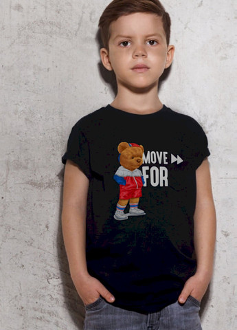 Черная демисезонная футболка детская черная "move for" YAPPI