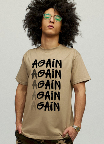 Хаки (оливковая) футболка мужская хаки "again - gain" YAPPI