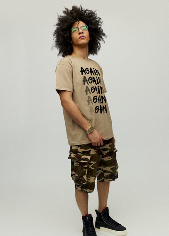 Хакі (оливкова) футболка чоловіча хакі "again - gain" YAPPI