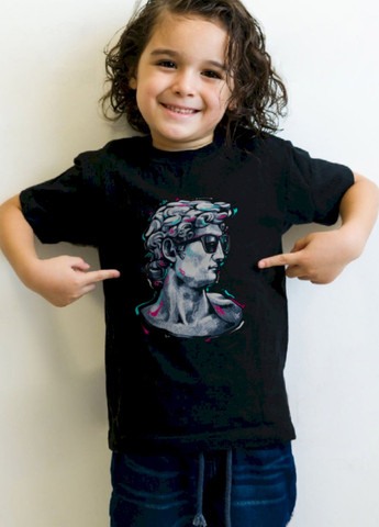 Чорна демісезонна футболка дитяча чорна "античність" YAPPI