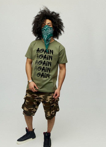 Хаки (оливковая) футболка мужская хаки зеленый "again - gain" YAPPI