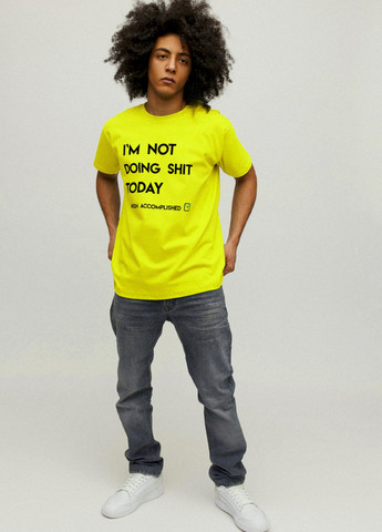 Желтая футболка мужская желтая "i`m not doing shit today" YAPPI