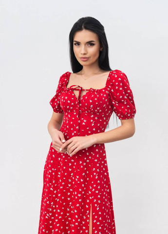 Красное повседневный платье romashka Ромашка с цветочным принтом