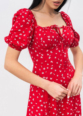 Червона повсякденний сукня romashka Ромашка з квітковим принтом