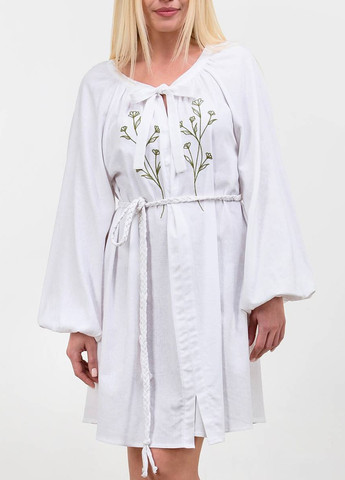 Белое повседневный платье миди romashka Ромашка однотонное