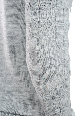 Світло-сірий чоловічий светр з узором і коміром на на блискавці SVTR