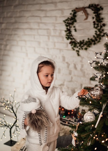 Белая всесезон детская пижама кофта + брюки V.O.G.