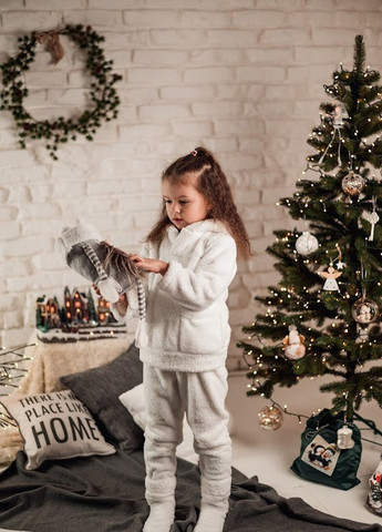 Белая всесезон детская пижама кофта + брюки V.O.G.