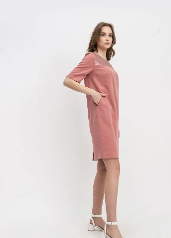Коричневое деловое платье Lesia однотонное