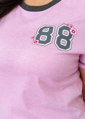 Рожева всесезон піжама трикотажна жіноча футболка + шорти Milana