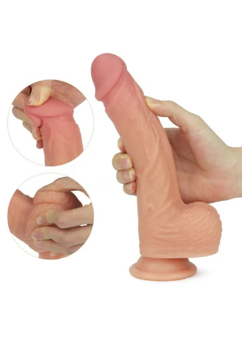 Вращающийся двухслойный фаллоимитатор Dual layered Silicone Rotating Nature Cock Liam Lovetoy (259110130)
