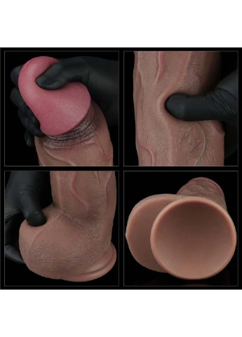 Фаллоимитатор гигант на присоске Dual Layered Silicone Cock XXL 12.0 Lovetoy (259110131)