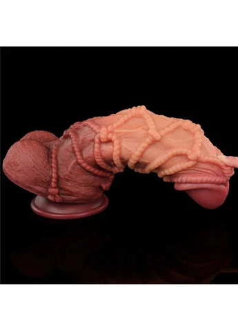 Фаллоимитатор рельефный Dual layered Platinum Silicone Cock with Rope 10.5 Lovetoy (259110116)