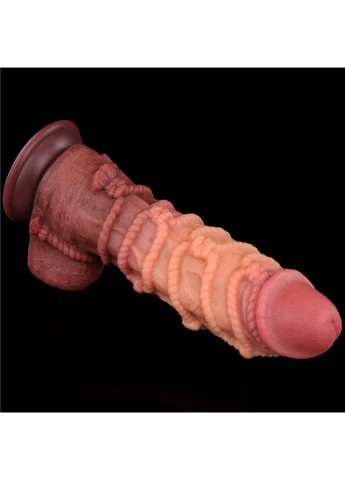 Фаллоимитатор рельефный Dual layered Platinum Silicone Cock with Rope 10.5 Lovetoy (259110116)