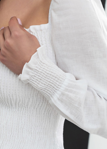 Біла блуза с буфами зефір German Volf