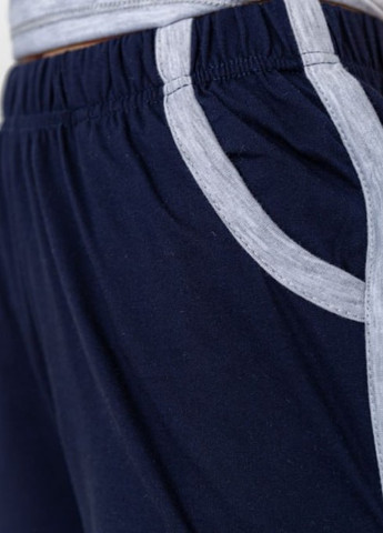 Серо-синяя всесезон пижама трикотажная с рисунком футболка + шорты Milana