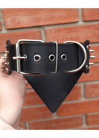 Кожаный ошейник-бандана с шипами XL(56-70 см) Lockdog (259093072)