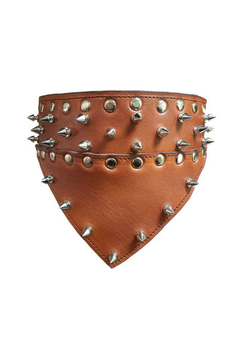 Шкіряний нашийник-бандану з шипами L(45-55 см) Lockdog (259093784)