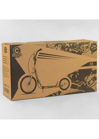 Самокат детский надувные колеса переднее 16", заднее 12", ручной передний тормоз 104х15,5х52 см Corso (259092178)