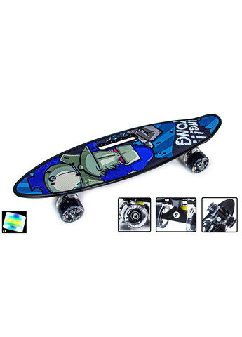 Пенни борд с ручкой "Thinking King Kong", cветящиеся колеса 57х16 см Scale Sports (259093013)