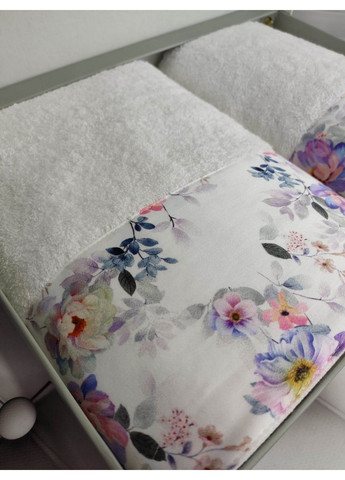 Подарочный набор полотенец для ванной Rozy 50х90 см + 70х140 см No Brand белый