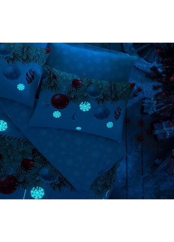 Комплект постільної білизни Snowflake Green+світиться у темряві Євро Tac (259090752)