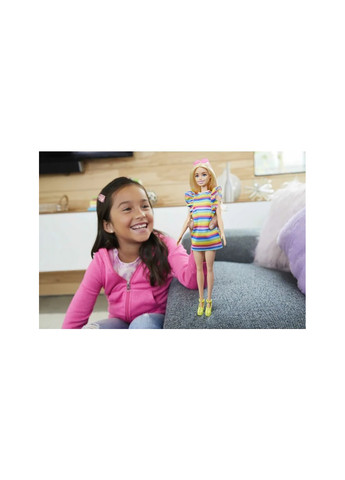 Кукла "Модница" с брекетами в полосатом платье HJR96 Barbie (259109016)