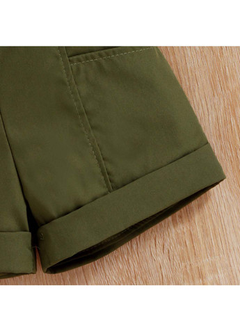 Оливковый (хаки) летний костюм (майка, шорты, пояс) No Brand