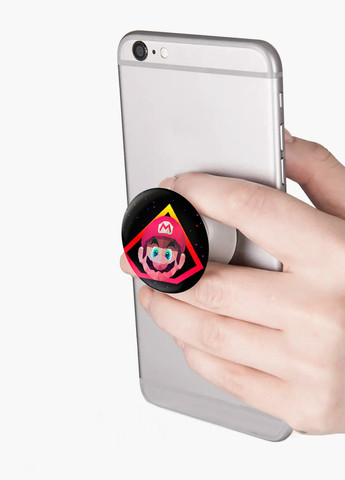 Попсокет (Popsockets) держатель для смартфона Марио портрет (8754-4009-WT) Белый MobiPrint (259113601)