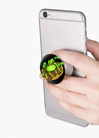 Попсокет (Popsockets) тримач для смартфону Пончик з доларами (8754-3995-WT) Білий MobiPrint (259113583)