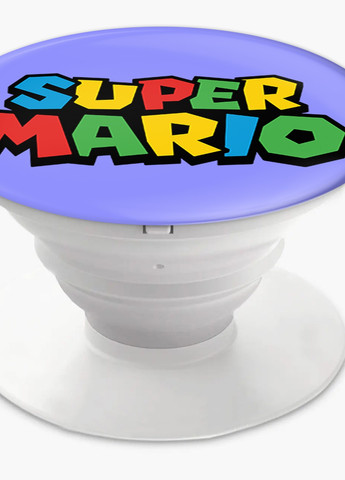 Попсокет (Popsockets) держатель для смартфона Супер Марио (8754-4008-WT) Белый MobiPrint (259113686)