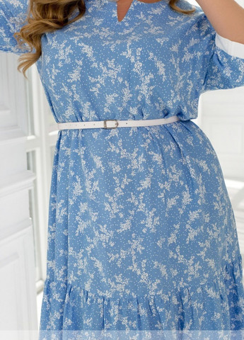 Голубое кэжуал платье женское Sofia с цветочным принтом