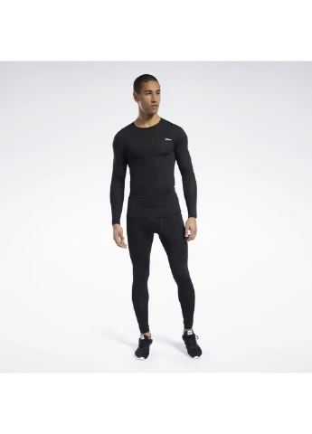 Чоловічий лонгслів WOR COMPR LO SLEEVE SOLID FP9105 Reebok чорний повсякденні