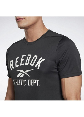 Чорна чоловіча футболка workout ready graphic ha1082 Reebok
