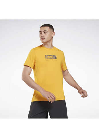 Желтая мужская футболка activchill+dreamblend gs9202 Reebok