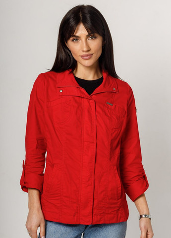 Червона демісезонна куртка-рубашка сафарі хлопкова l червоний YLANNI