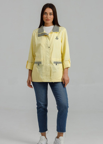 Желтая демисезонная куртка-пиджак под джинсы из хлопка xl-6xl жёлтый YLANNI