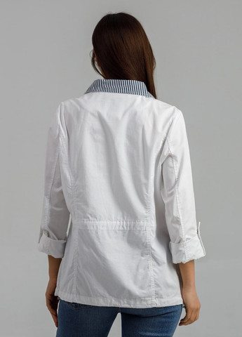 Белая демисезонная куртка-пиджак под джинсы из хлопка xl-6xl белый YLANNI