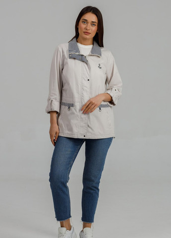 Сіра демісезонна куртка-піджак під джинси cotton xl-6xl сірий YLANNI