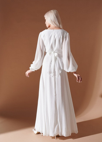 Белое вечернее платье а-силуэт Militon однотонное