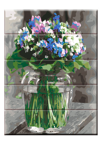 Набір малювання за номерами на дереві Букет квітів ArtStory (259138842)
