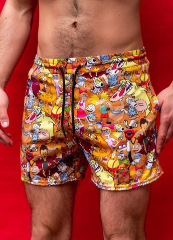 Плавки чоловічі з сіткою-підкладкою пляжні шорти для плавання помаранчеві МультикиS M L XL XXL 3XL (46 48 50 52 54 56) No Brand (259142154)