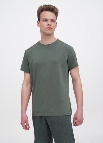 Зелена футболка чоловіча з модалової тканини з коротким рукавом German Volf