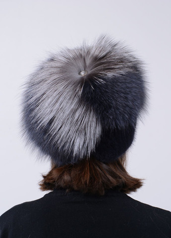 В'язана жіноча норкова шапка з помпоном Меховой Стиль улитка (259158743)