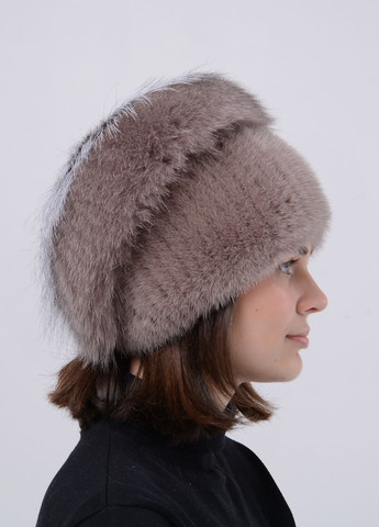 Женская вязаная норковая шапка с помпоном Меховой Стиль улитка (259158746)